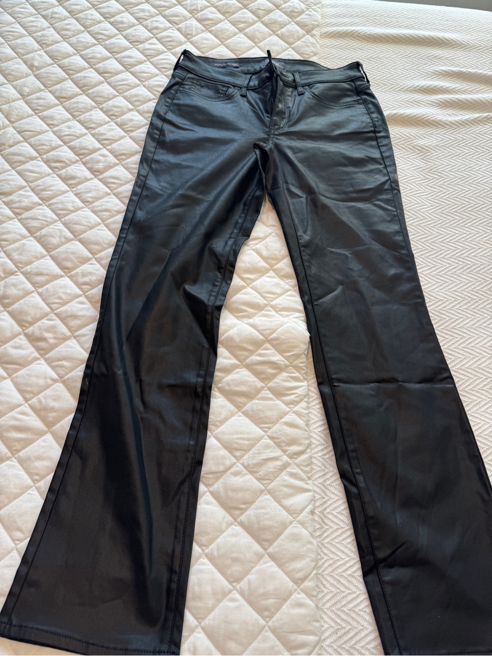 NYDJ Black Coated Flare Jeans